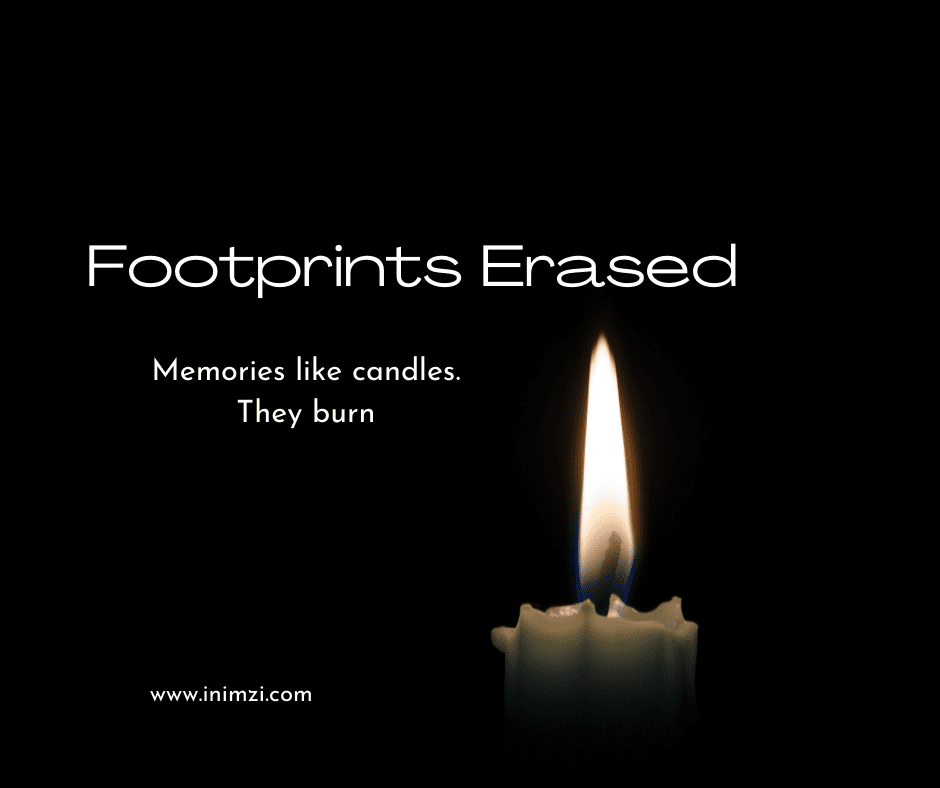 memories, footprints, candles